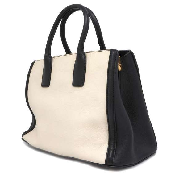 Miu Miu Logo 2way Handbag Beige Bkack - Picture 2 of 16